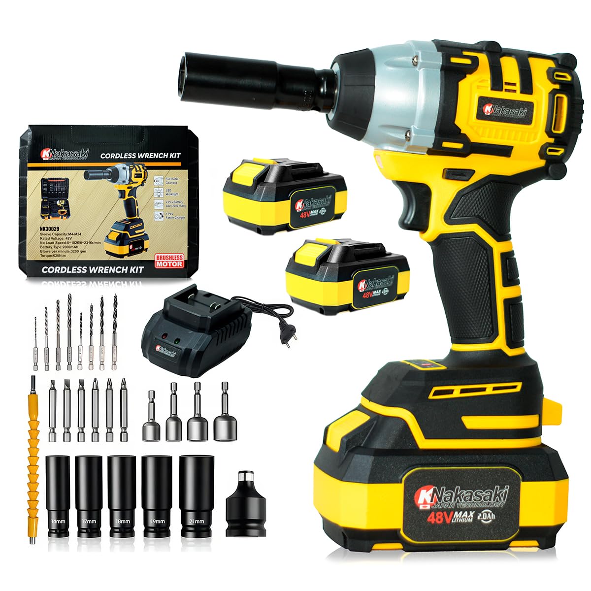 Chave De Impacto e Parafusadeira à Bateria Lítio 48v Brushless